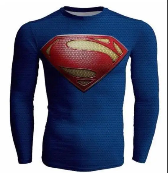 T-shirt Compression Superman – Man of Steel Bleu