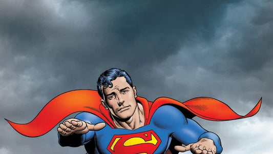 Superman vole vers toi, cape ouverte, sous un ciel d'orage, illustration de l'édition deluxe de Whatever Happened to the Man of Tomorrow?