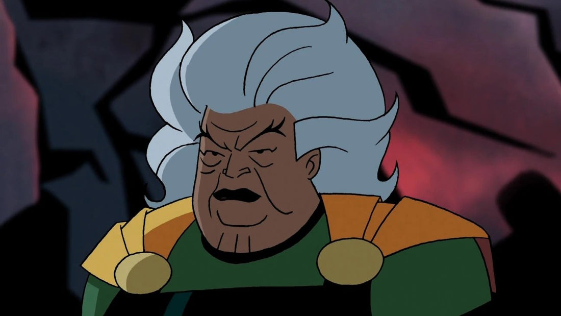 Granny Goodness mit einer roten Energiesphäre, Leiterin des Waisenhauses von Apokolips