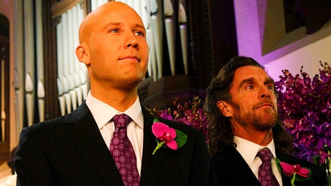 John Glover en Lionel Luthor aux côtés de Michael Rosenbaum en Lex Luthor, dans Smallville