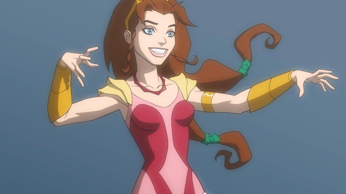 Lori Lemaris, haut rose et bracelets dorés, dans la série animée Young Justice