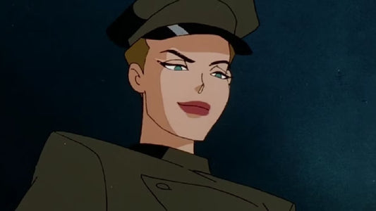 Mercy Graves en tenue de chauffeur, la garde du corps de Lex Luthor dans la série animée