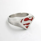 Bague Superman – Logo Rouge Argenté Iconique DC Comics