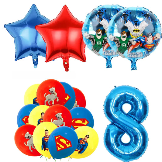 8 Ans 17 piece Décoration Anniversaire Superman – Kit de Fête Enfant 8 Ans