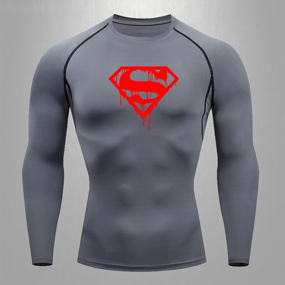 Logo Effet Peinture / Gris Logo Rouge / S T-shirt Compression Superman – Logo Effet Peinture