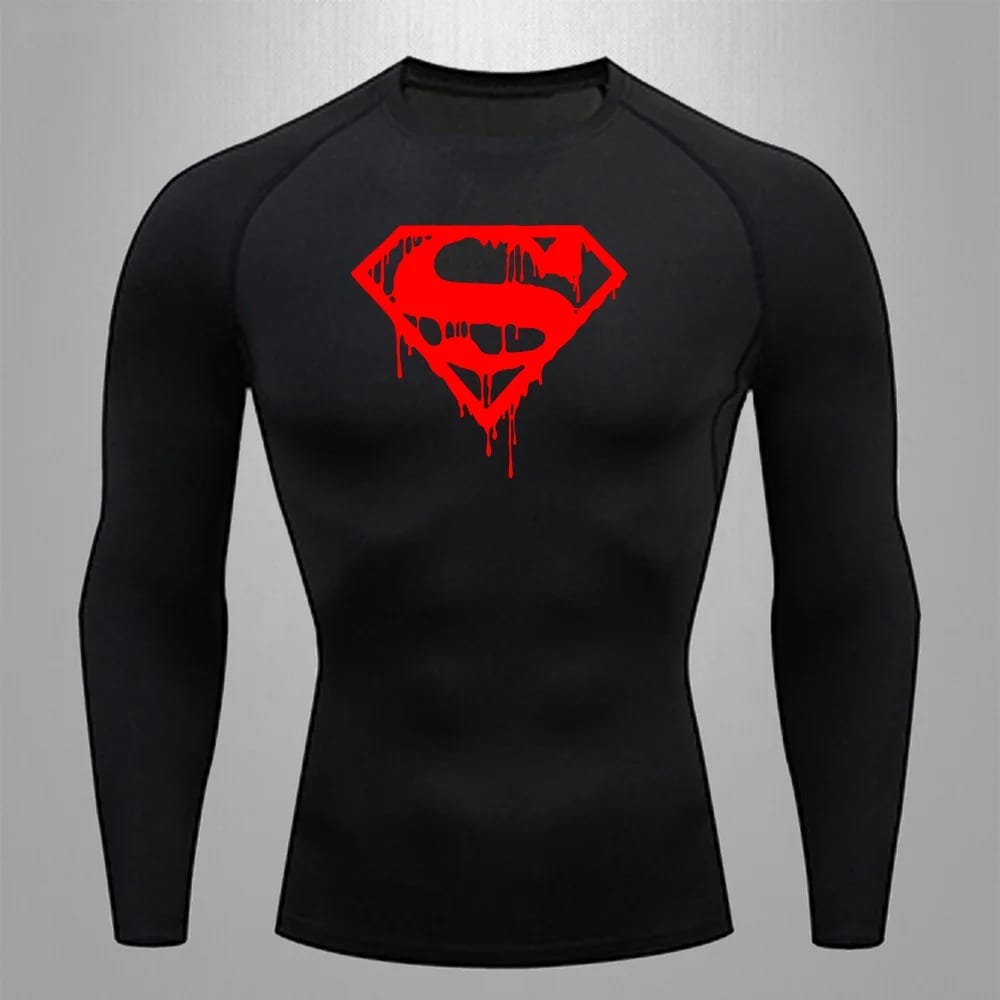 Logo Effet Peinture / Noir Logo Rouge / S T-shirt Compression Superman – Logo Effet Peinture