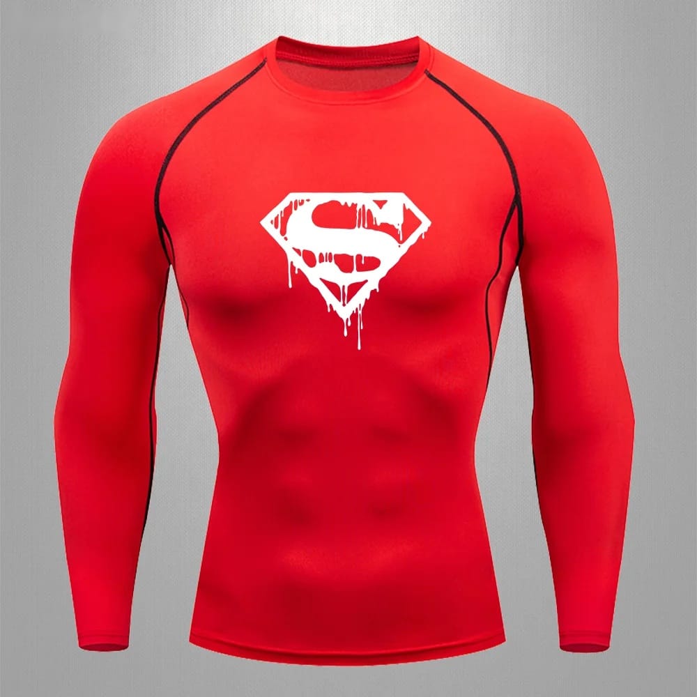 Logo Effet Peinture / Rouge Logo Blanc / S T-shirt Compression Superman – Logo Effet Peinture
