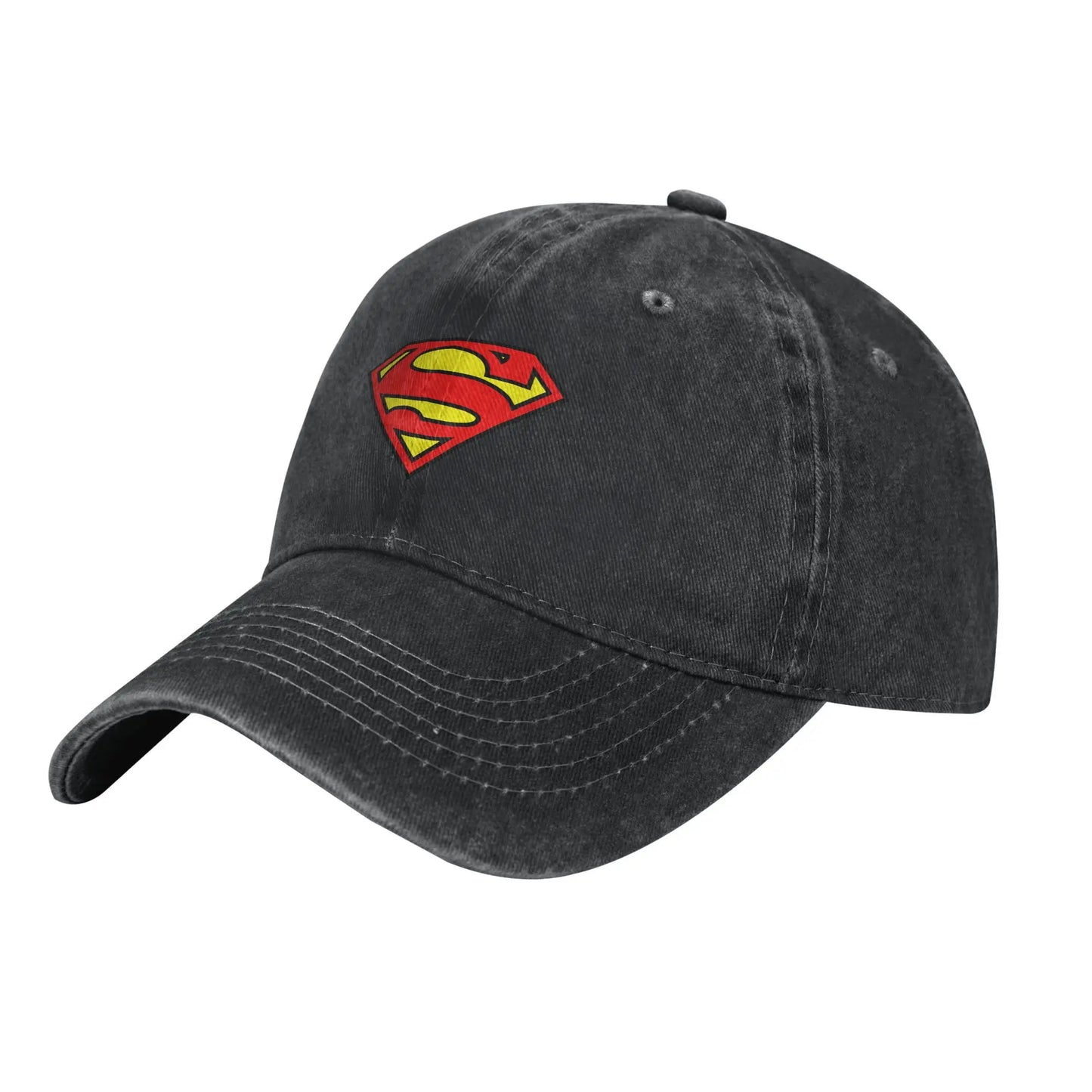 Noir emblème Iconique / Unique Casquette Superman Noire – Emblème Iconique Rouge et Jaune
