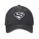 Casquette Superman Noire Délavée – Logo Gris Discret