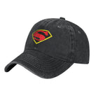 Casquette Superman Noire Délavée – Logo Rouge & Jaune Iconique