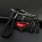Porte-clés Superman x Batman – Lanière Cuir Tressée