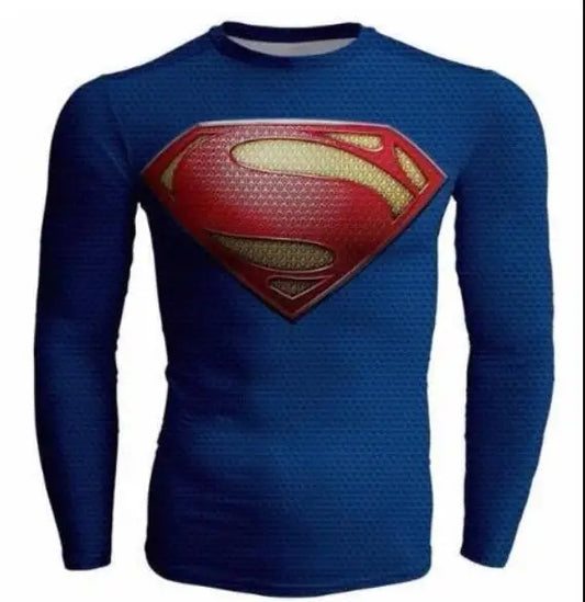 T-shirt Compression Superman – Man of Steel Bleu