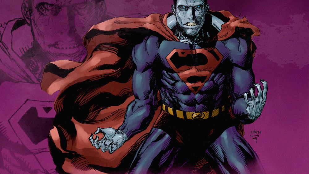 Bizarro, peau craquelée et blason inversé, sur un fond violet