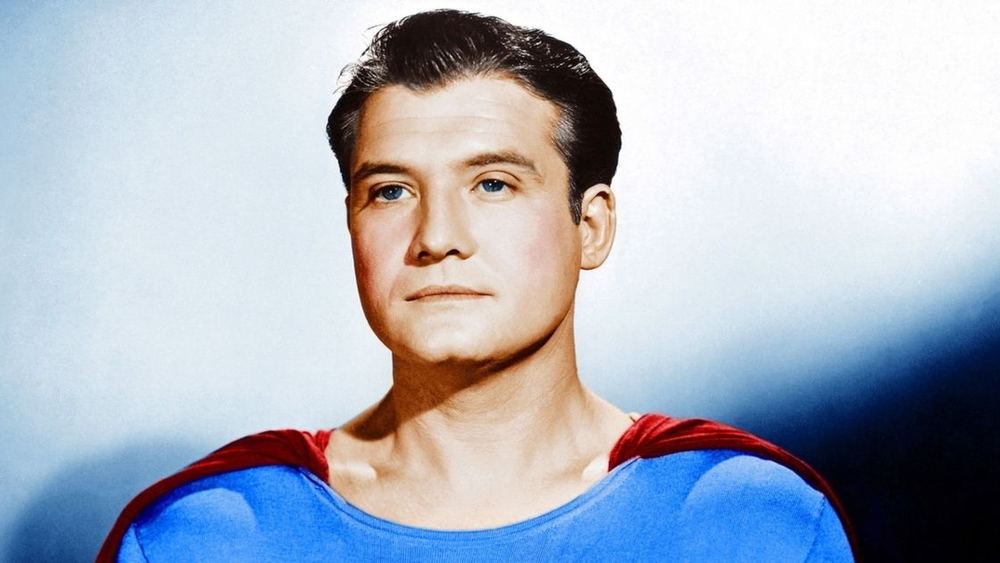 George Reeves en Superman, portrait colorisé des années 1950