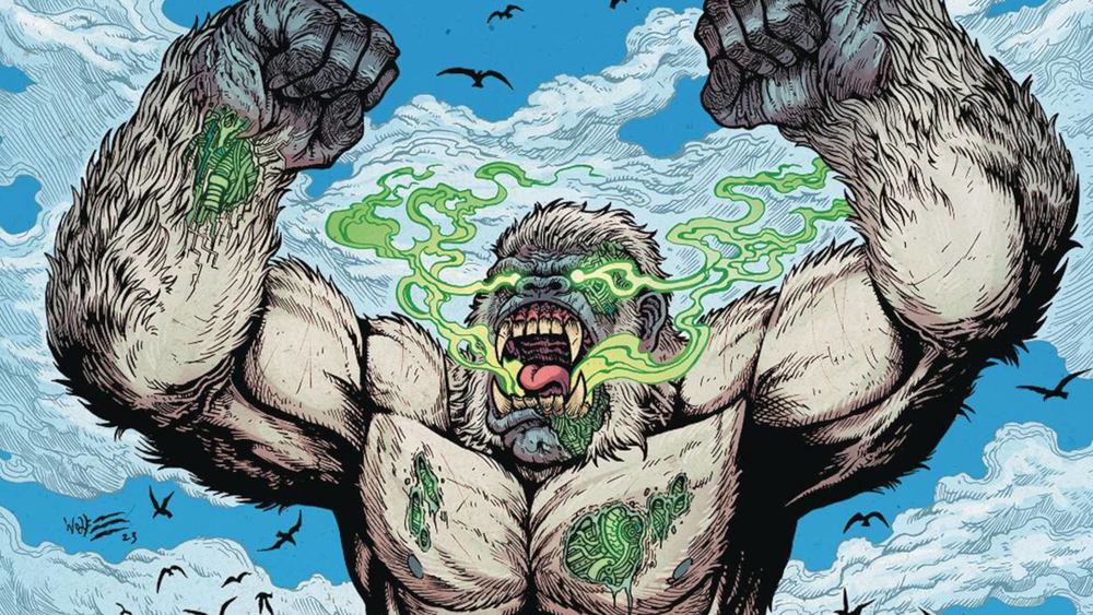 Titano, gorille géant, rayons verts aux yeux, dans les comics